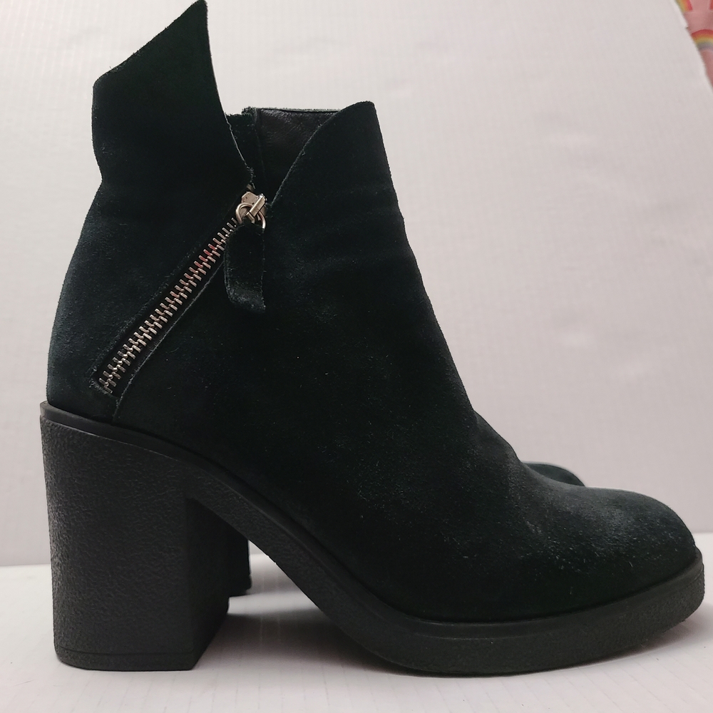 Witchy Gothic Black Chunky Heel Ankle Booties